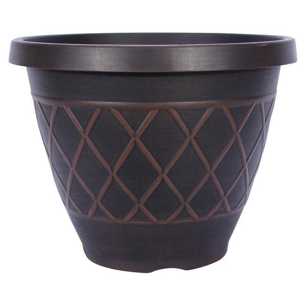Southern Patio Planter, Round, Resin, Brown HDR-054832